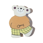 C&F Wooden Little Boy Bear Character- Fish Bone